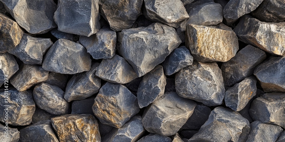 Poster rough gray stones stacked closely in a textured background showcasing dark and light tones with scat