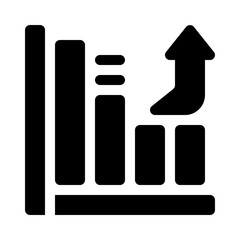 Growth Chart with Arrow glyph icon