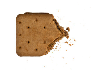 Bite of Chocolate Biscuit Crumbs Isolated Element