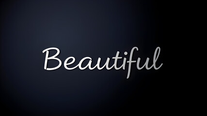 Beautiful text effect with the word “Beautiful” on a black background Generative AI