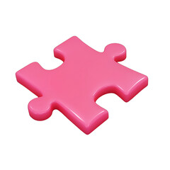 Obraz premium A vibrant pink puzzle piece against a muted backdrop. Find your fit!