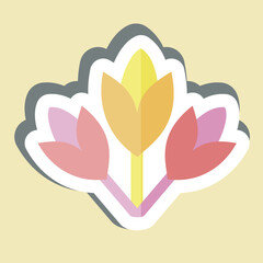 Sticker Flowers. related to Summer symbol. design editable