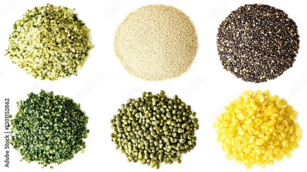 Poster Nutritious Seeds on Transparent Background Generative AI