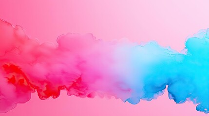 Candy watercolor concept. A vibrant smoke pattern blending blue and pink hues for creative projects.