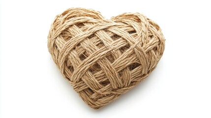 Obraz premium Decorative Rope Heart Shaped Object on White Background