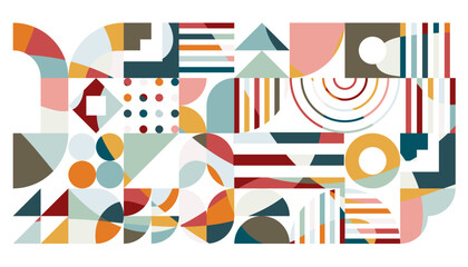 Modern abstract vector background geometric colorful free hand pattern.