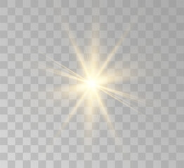 Transparent yellow sunlight special lens flash light effect. Front solar flare lenses	