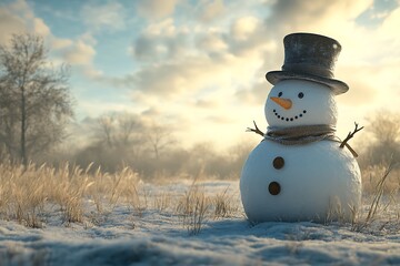 Obraz premium snowman on the snow