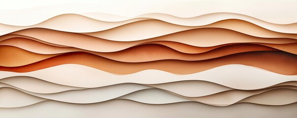 Obraz premium Cloudy watercolor idea. Abstract layered waves in warm tones create a soothing visual texture.
