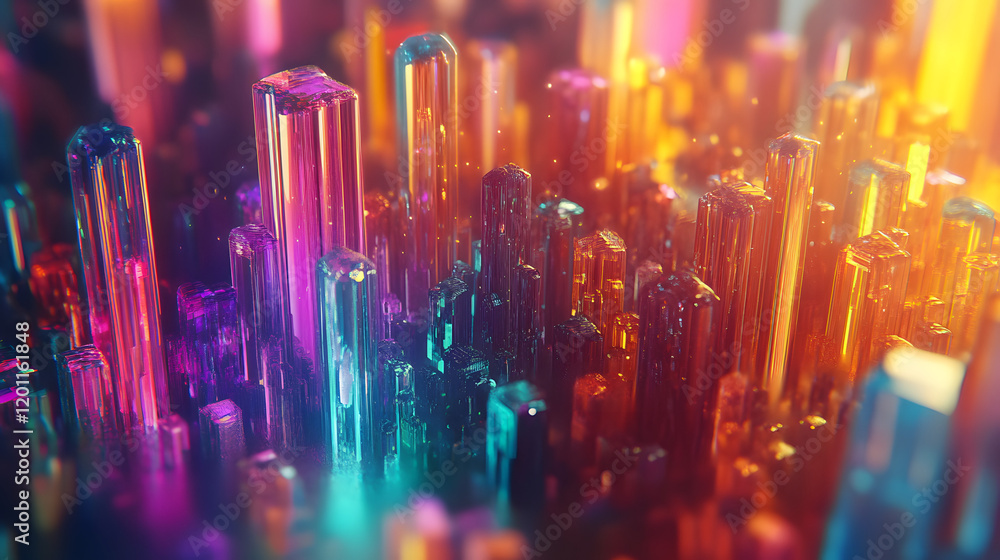 Poster a mesmerizing 3d abstract multicolor visualization