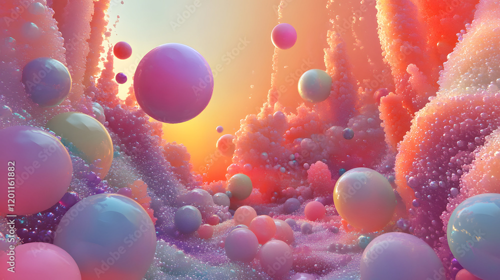 Poster a mesmerizing 3d abstract multicolor visualization