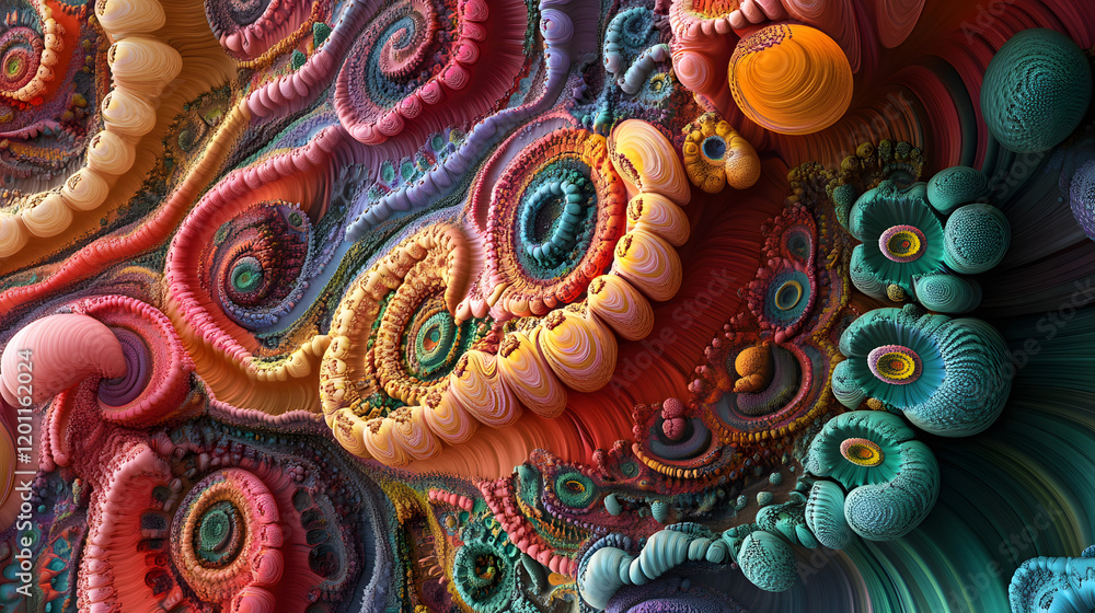 Poster a mesmerizing 3d abstract multicolor visualization