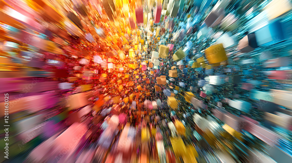 Poster a mesmerizing 3d abstract multicolor visualization