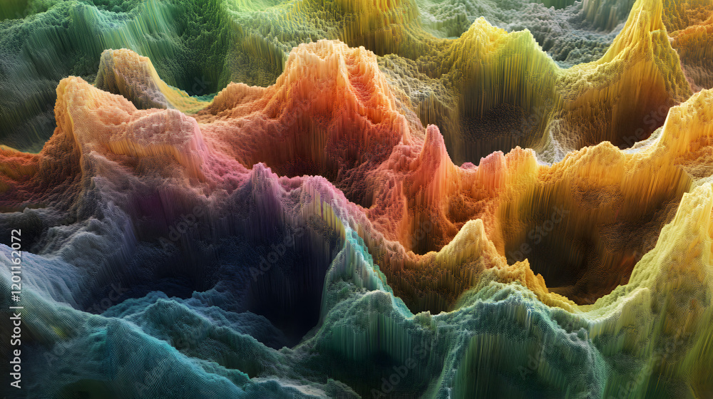 Poster a mesmerizing 3d abstract multicolor visualization