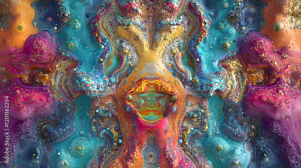 Poster a mesmerizing 3d abstract multicolor visualization