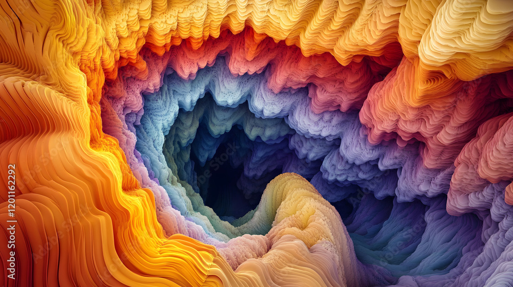 Poster A Mesmerizing 3D Abstract Multicolor Visualization