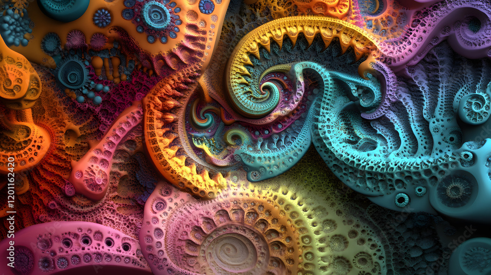 Poster a mesmerizing 3d abstract multicolor visualization