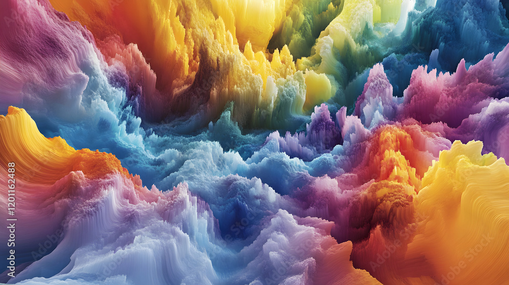 Poster a mesmerizing 3d abstract multicolor visualization