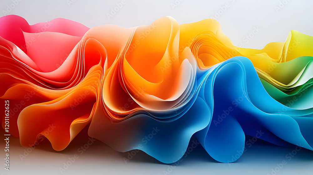Poster A Mesmerizing 3D Abstract Multicolor Visualization