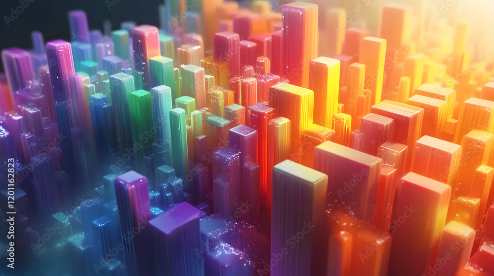 Poster a mesmerizing 3d abstract multicolor visualization