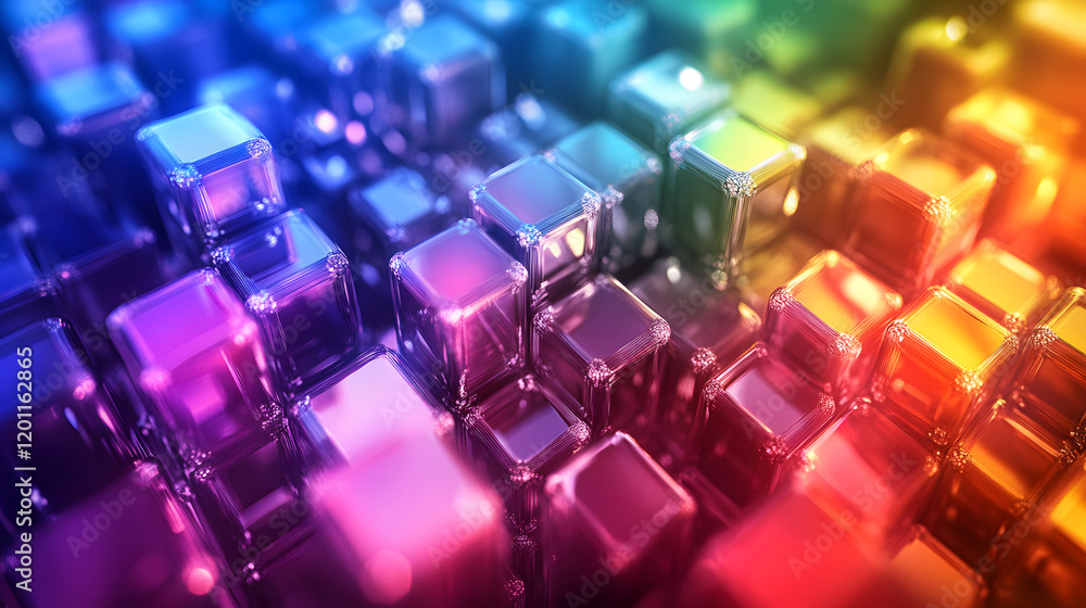 Poster a mesmerizing 3d abstract multicolor visualization