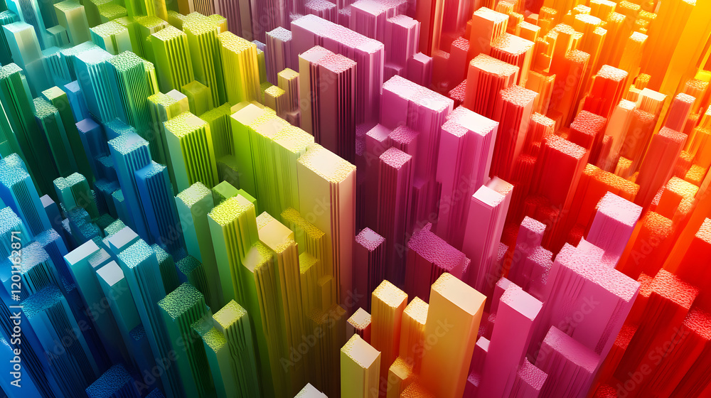 Poster a mesmerizing 3d abstract multicolor visualization