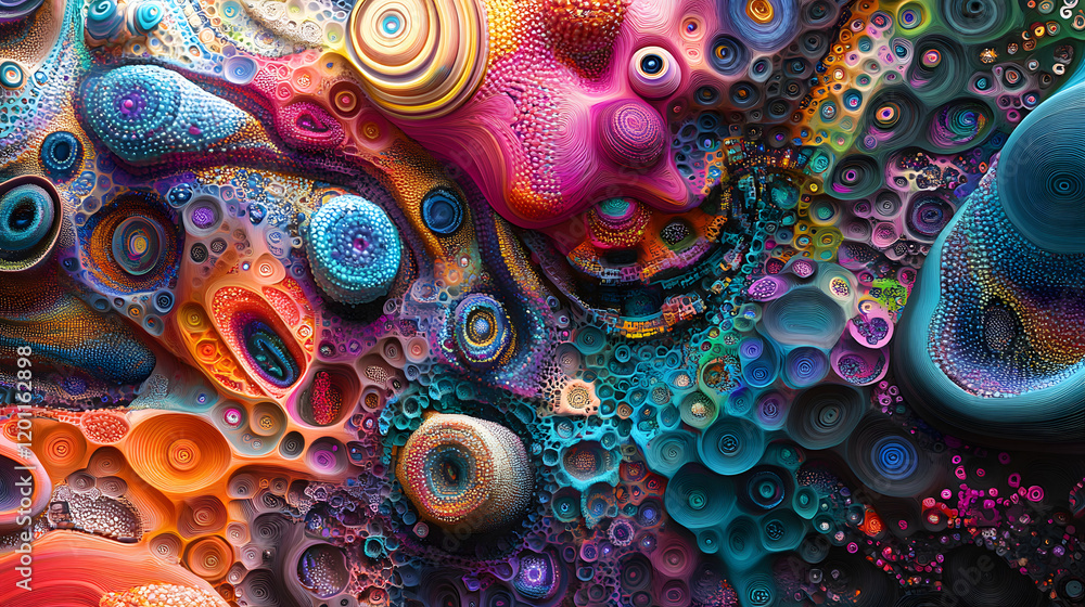 Poster a mesmerizing 3d abstract multicolor visualization