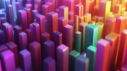 Obraz premium A Mesmerizing 3D Abstract Multicolor Visualization