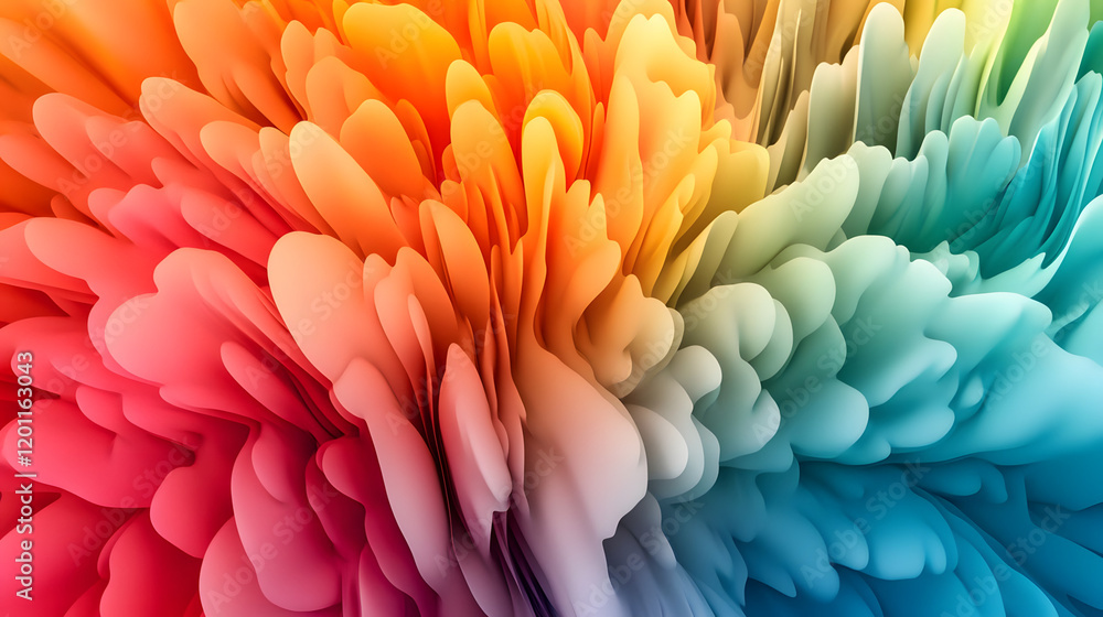 Poster a mesmerizing 3d abstract multicolor visualization