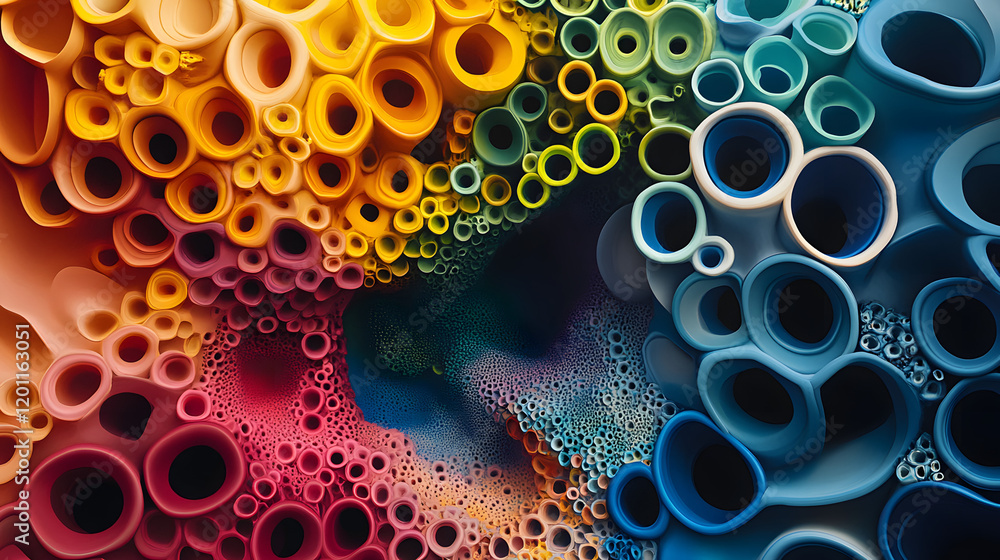 Poster a mesmerizing 3d abstract multicolor visualization