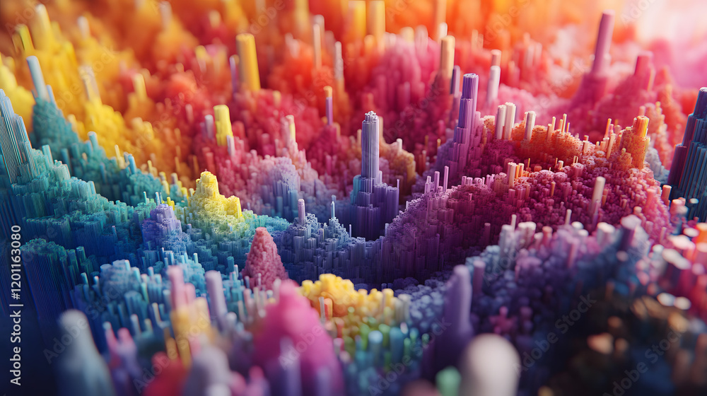 Poster a mesmerizing 3d abstract multicolor visualization