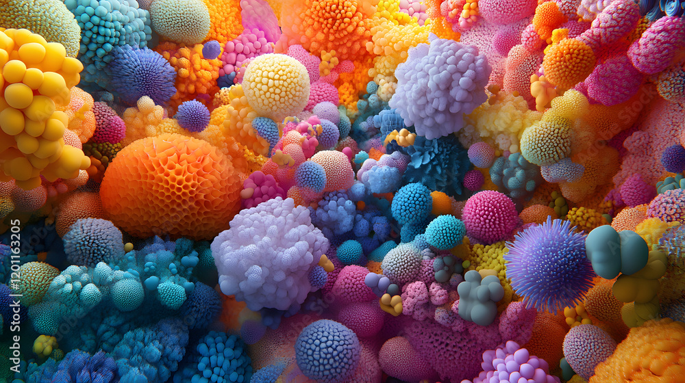 Poster a mesmerizing 3d abstract multicolor visualization