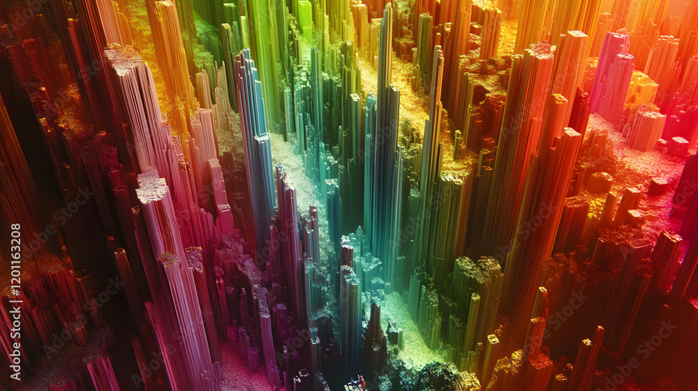 Poster a mesmerizing 3d abstract multicolor visualization