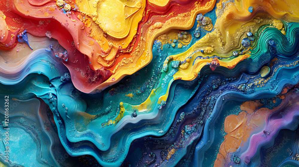 Poster a mesmerizing 3d abstract multicolor visualization