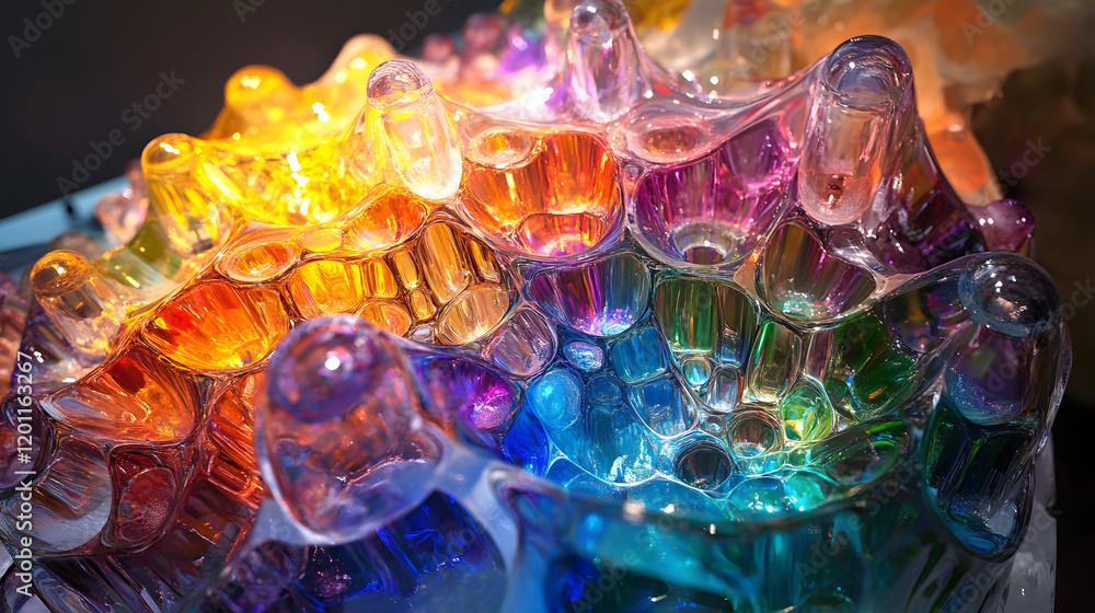 Poster a mesmerizing 3d abstract multicolor visualization