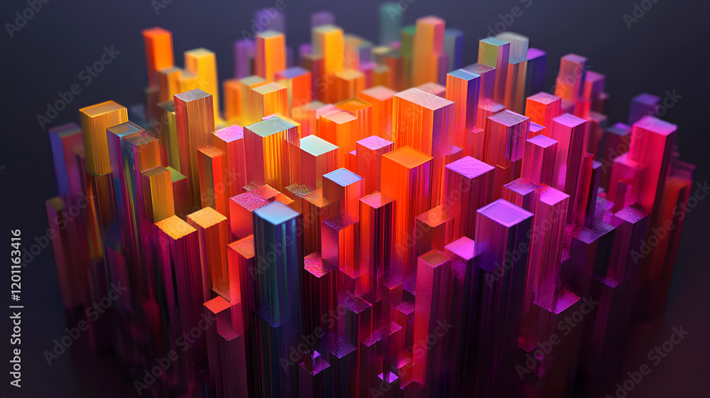 Poster a mesmerizing 3d abstract multicolor visualization