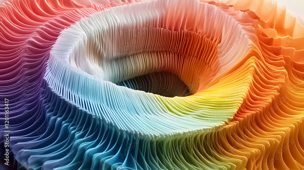 Poster A Mesmerizing 3D Abstract Multicolor Visualization