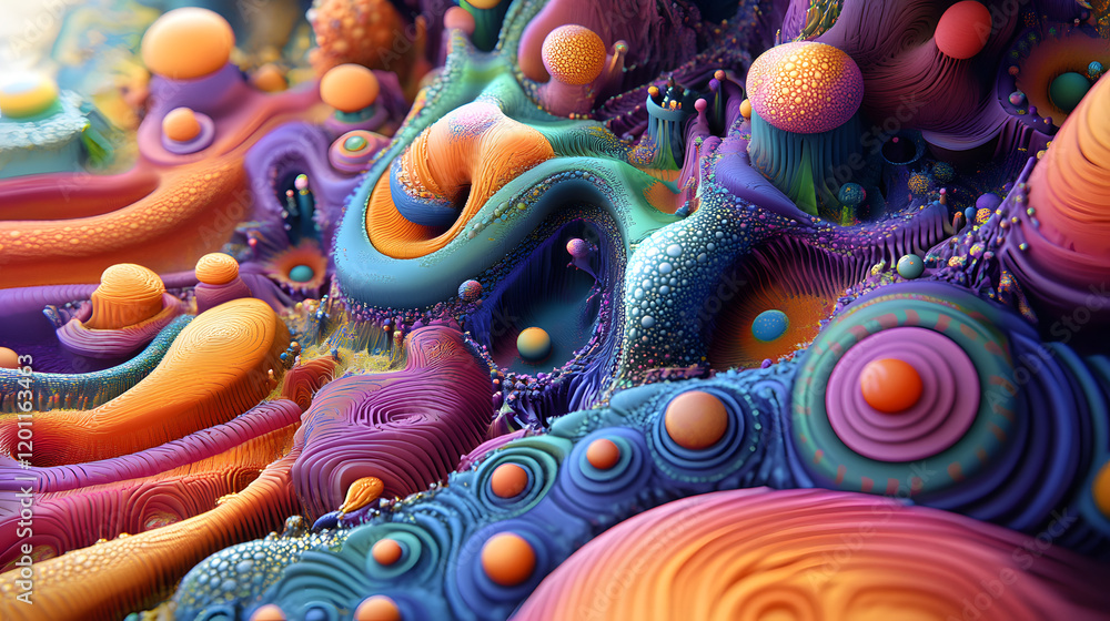 Poster a mesmerizing 3d abstract multicolor visualization
