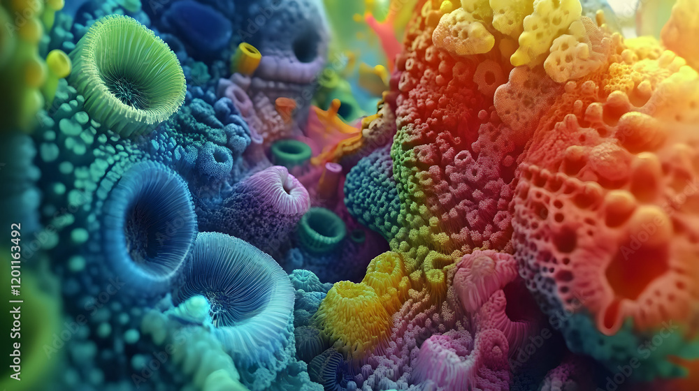 Poster a mesmerizing 3d abstract multicolor visualization