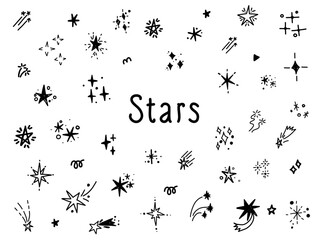  Glitter star sparkling blinking spark doodle sketch scribble decorative scrapbook flare glare light vector illustrations