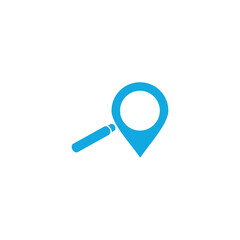 abstract flat design icon logo searching map