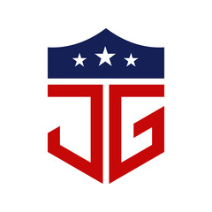 Patriotic JG Logo Design. Letter JG Patriotic American Logo Design for Political Campaign and any USA Event.