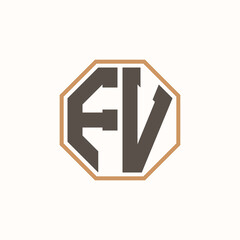 Modern Letter FV Logo for Corporate Business Brand Identity. Creative FV Logo Design.