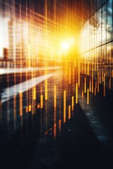 Obraz premium Dynamic sunrise reflection urban landscape photography modern architecture close-up visual harmony