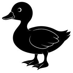 duck silhouette isolated on white