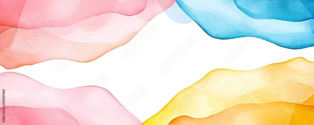 Poster candy watercolor concept. colorful abstract watercolor background with soft flowing shapes and empty