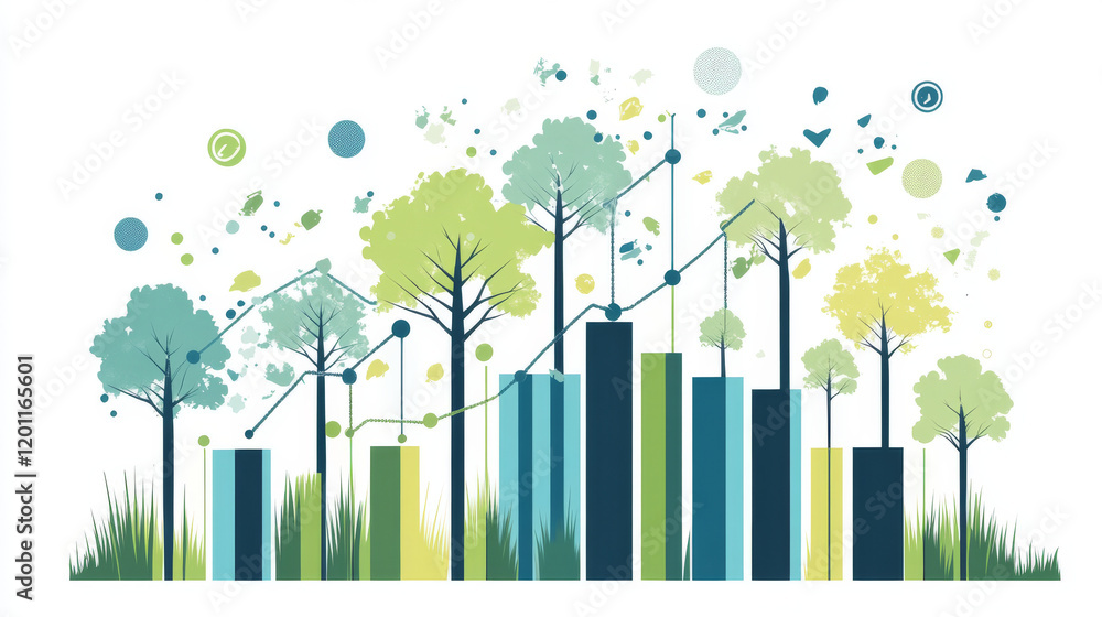 Poster vector version. growth graph for design and business concept. jpeg version is also available