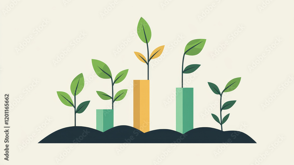 Poster vector version. growth graph for design and business concept. jpeg version is also available