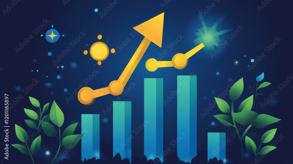 Poster vector version. growth graph for design and business concept. jpeg version is also available