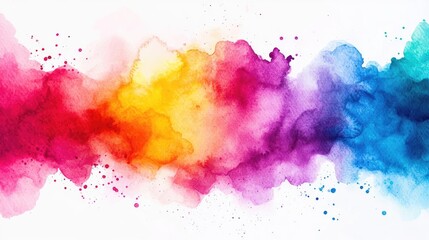 Fototapeta premium Candy watercolor concept. Vibrant watercolor splash in rainbow colors for creative artistic backgrounds.